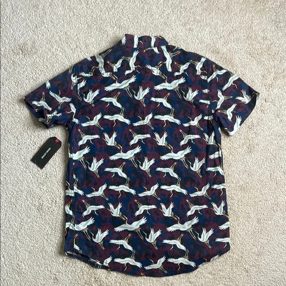 Adam Levine Collection Casual Blue and White Button Down Shirt - Picture 4 of 4